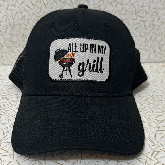 “All up in my Grill” Cookout Snapback Trucker Hat Mesh - Picture 1 of 6